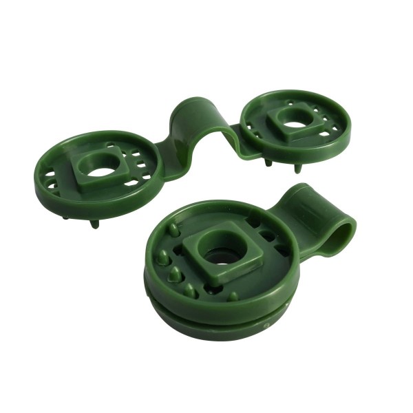 100 Fastening clips for privacy screen fabric - green - round