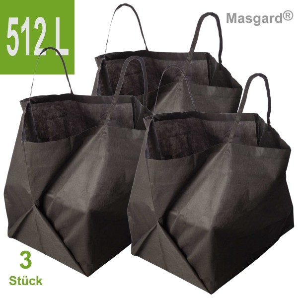 3x Atmungsaktiver Kompostsack Gartensack 512 L