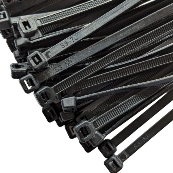 Kabelbinder für Bauzaun 4,8 x 250 mm schwarz - 100 Stück